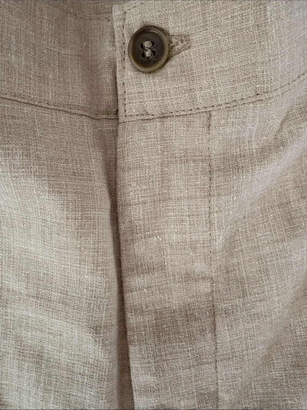 By NHTH Made in Mexico Beige Linen Blend High Waisted Tailored Trouser Pants
